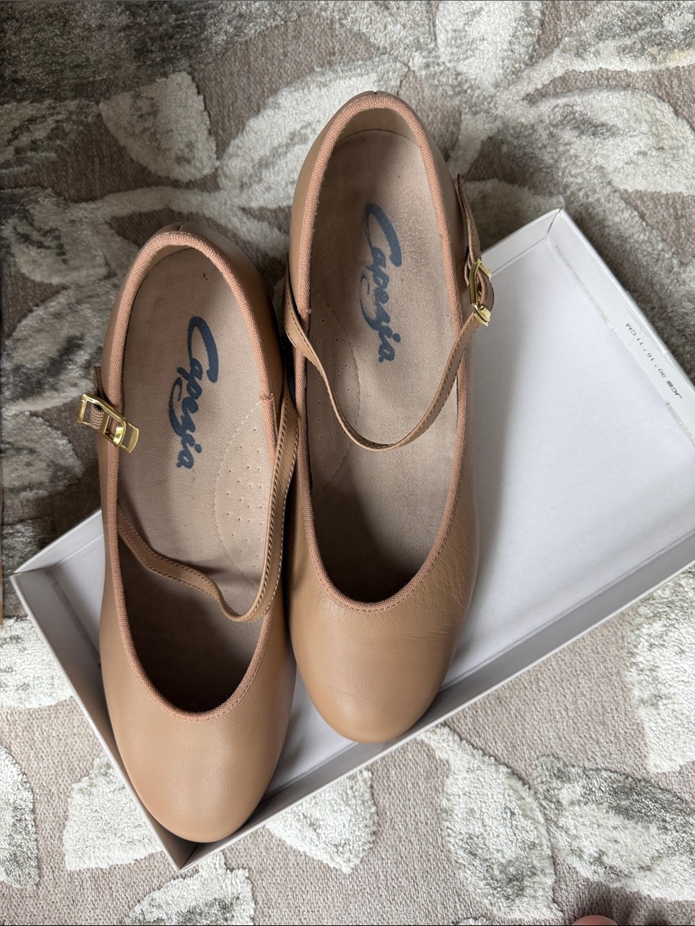 Capezio Women's Tan Dance Shoe with Gold Buckle